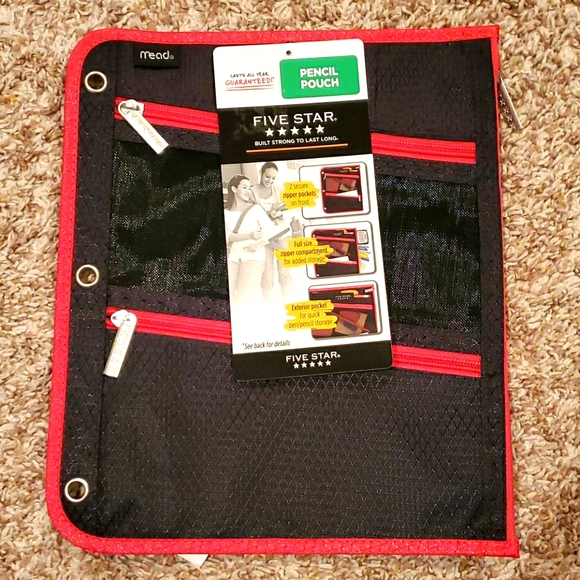 Mead Office Mead Five Star Pencil Pouch Black Red Poshmark